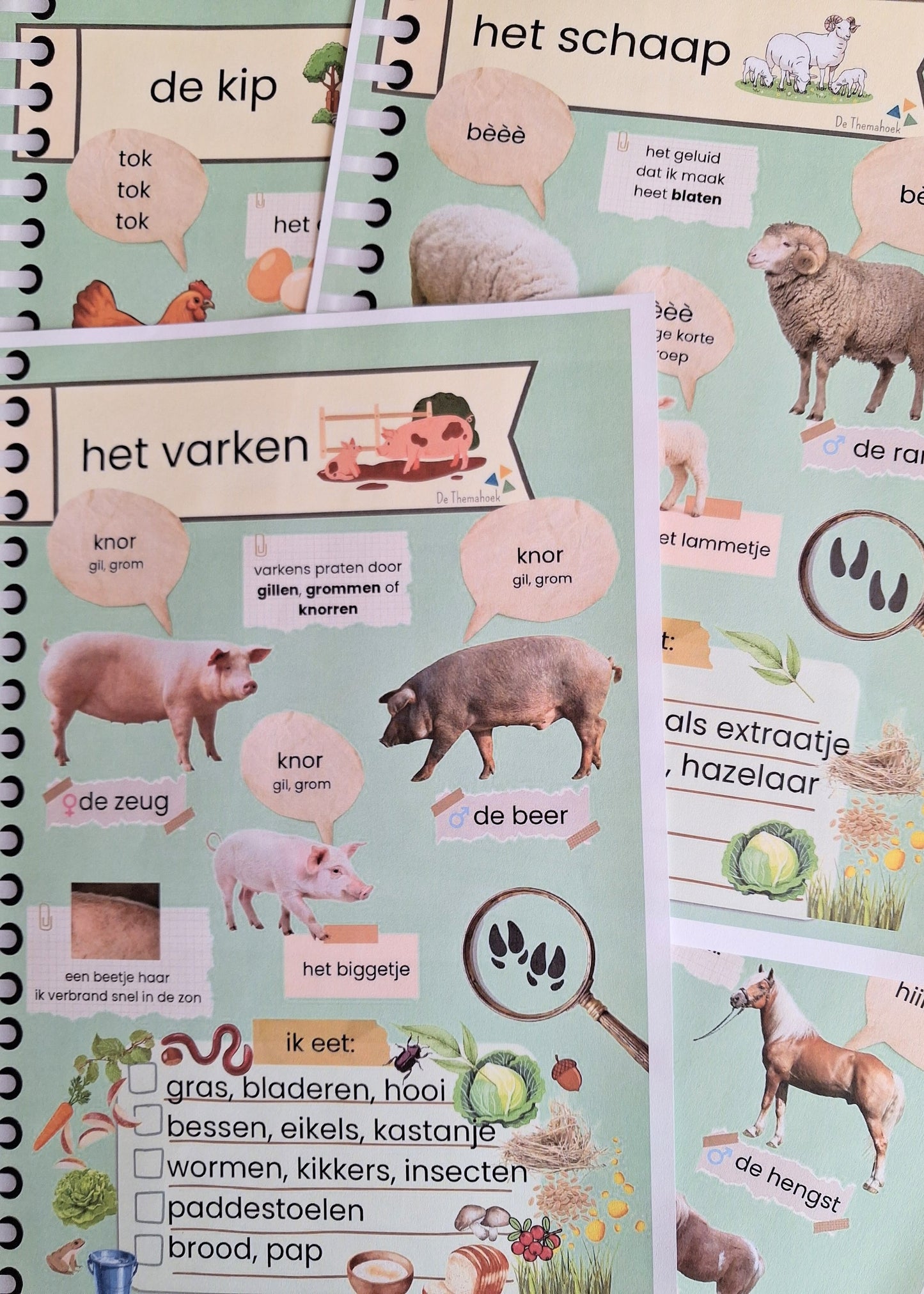 thema boerderij, kleuters, spel, groep 1/2, boerderij, lente, boerderijdieren, aanvankelijk lezen, letterherkenning, woordenschat, praatplaten, de themahoek