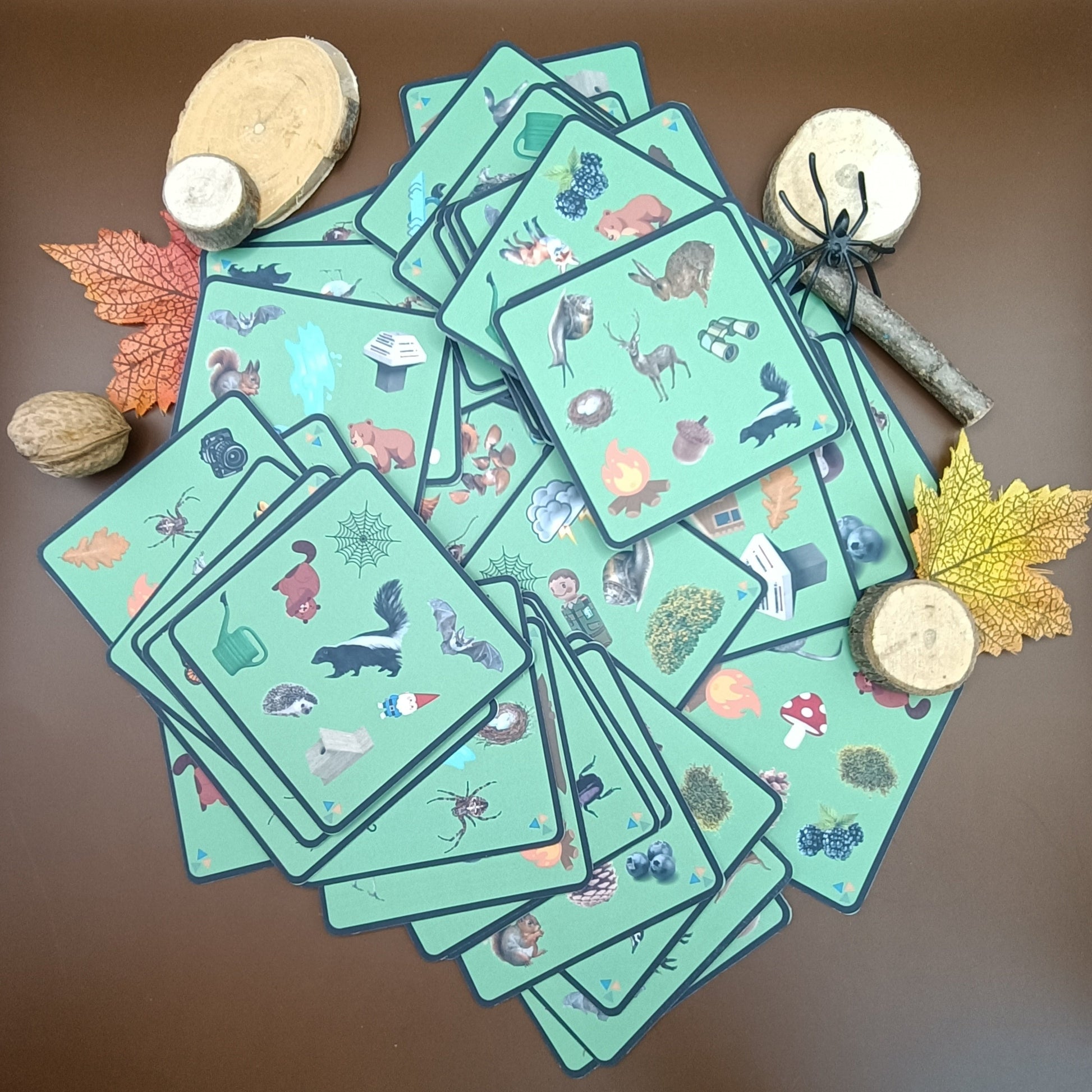 thema bos dobble, groep 1/2, themahoek bos, woordenschat bos, de themahoek