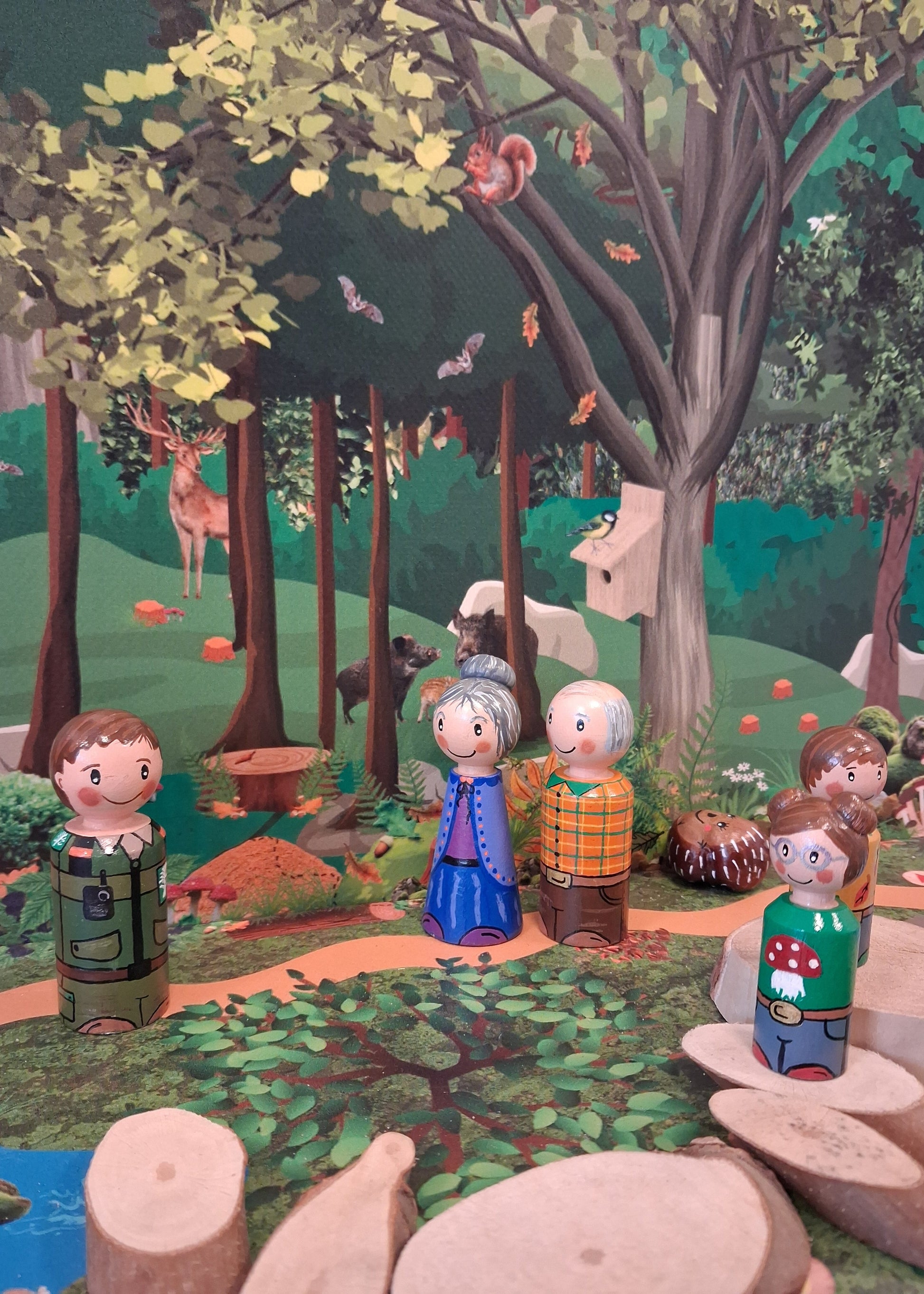 woordenschat, thema bos, thema herfst, bos, herfst, kleuters, groep 1/2, nt2, verteltafel, verhalen naspelen, spelhoek, spel thema bos