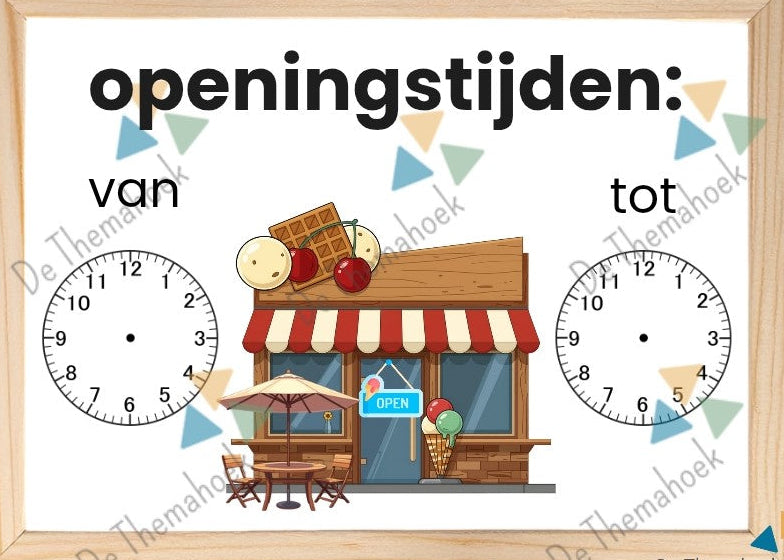thema de ijswinkel, thema ijssalon, ijssalon, thema zomer, thema vakantie, themahoek ijssalon, themahoek ijswinkel, spel, spelhoek, kleuters, groep 1/2, taalontwikkeling, thema winkel, woordenschat, rekenen, tellen