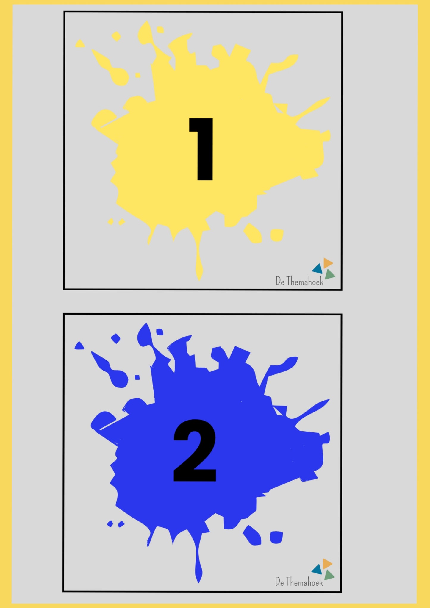 cijferkaarten thema kunst groep 1/2 , de themahoek, themahoek