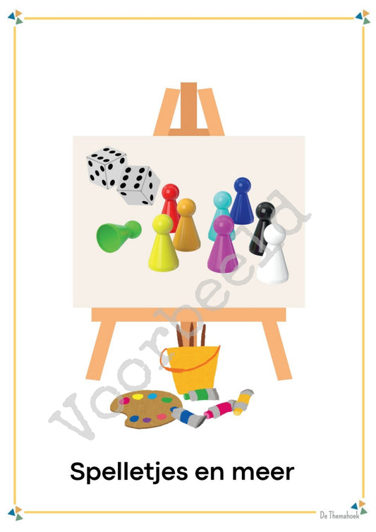 thema kunst spellen voor kleuters, de themahoek, themahoek