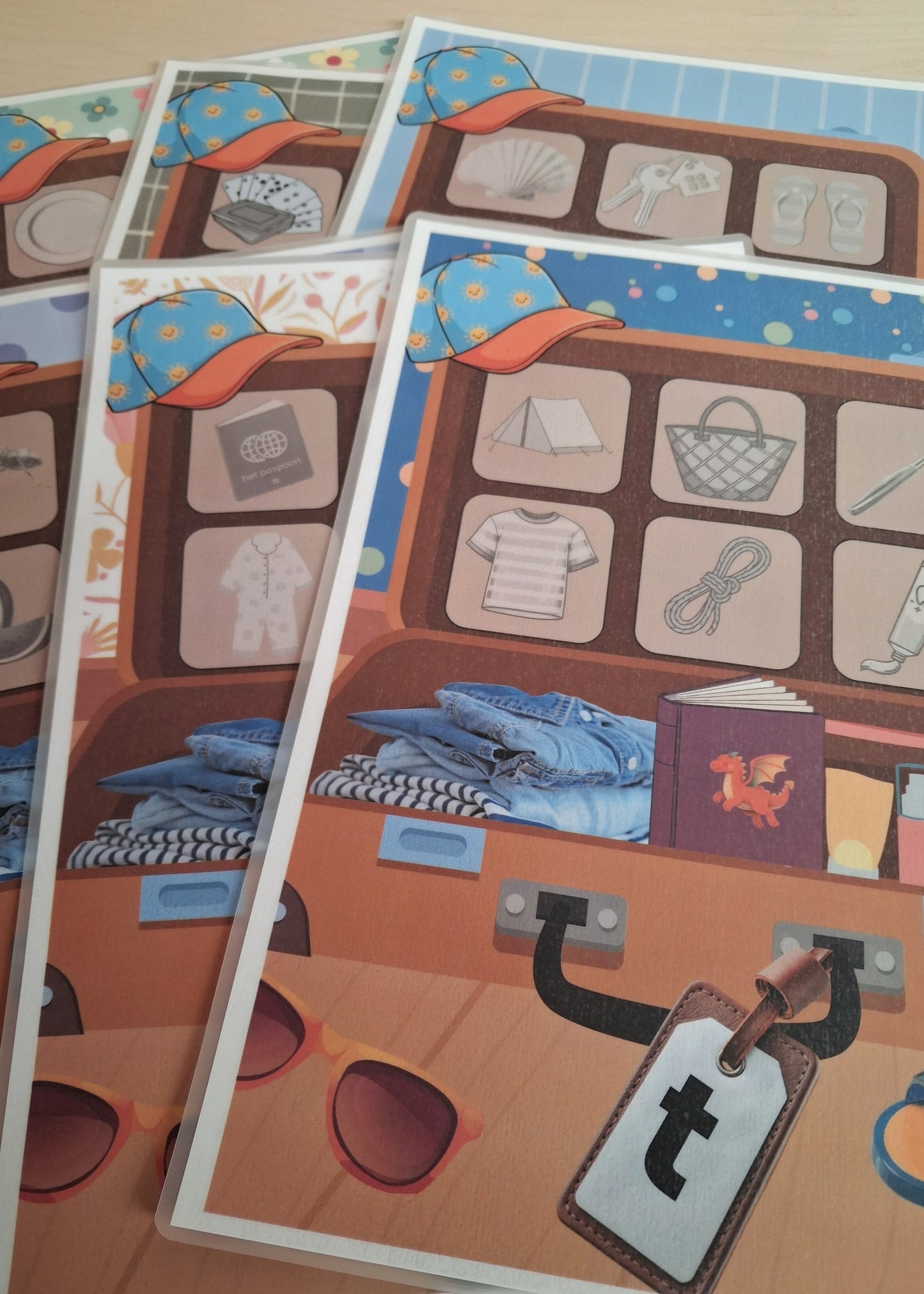 lottokaartjes, beginklank, thema vakantie, kleuters, spel beginklank, auditieve oefeningen, auditieve analyse, groep 1/2 thema camping, op de camping, thema zomer, koffer inpakken, woordenschat, nt2, taalontwikkeling, lotto, de themahoek