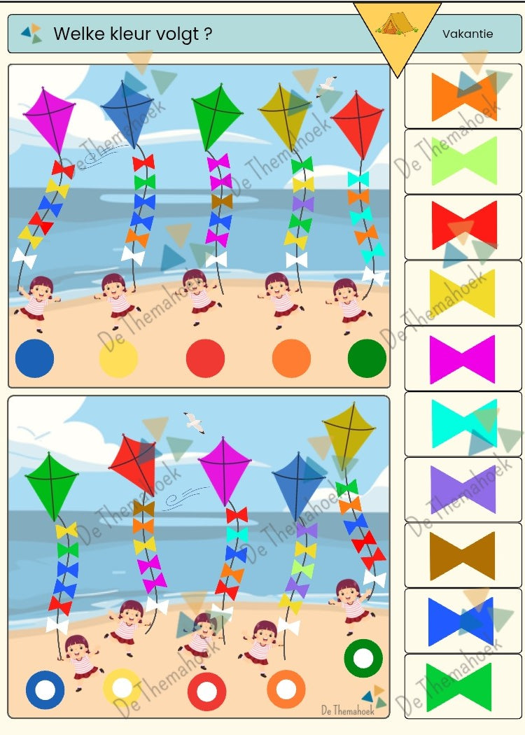 thema vakantie piccolo, piccolo kleuters, piccolo, groep 1/2, thema vakantie, thema strand, thema campping, thema zomer, thema op reis, inloopactiviteiten, inloop, rijmen