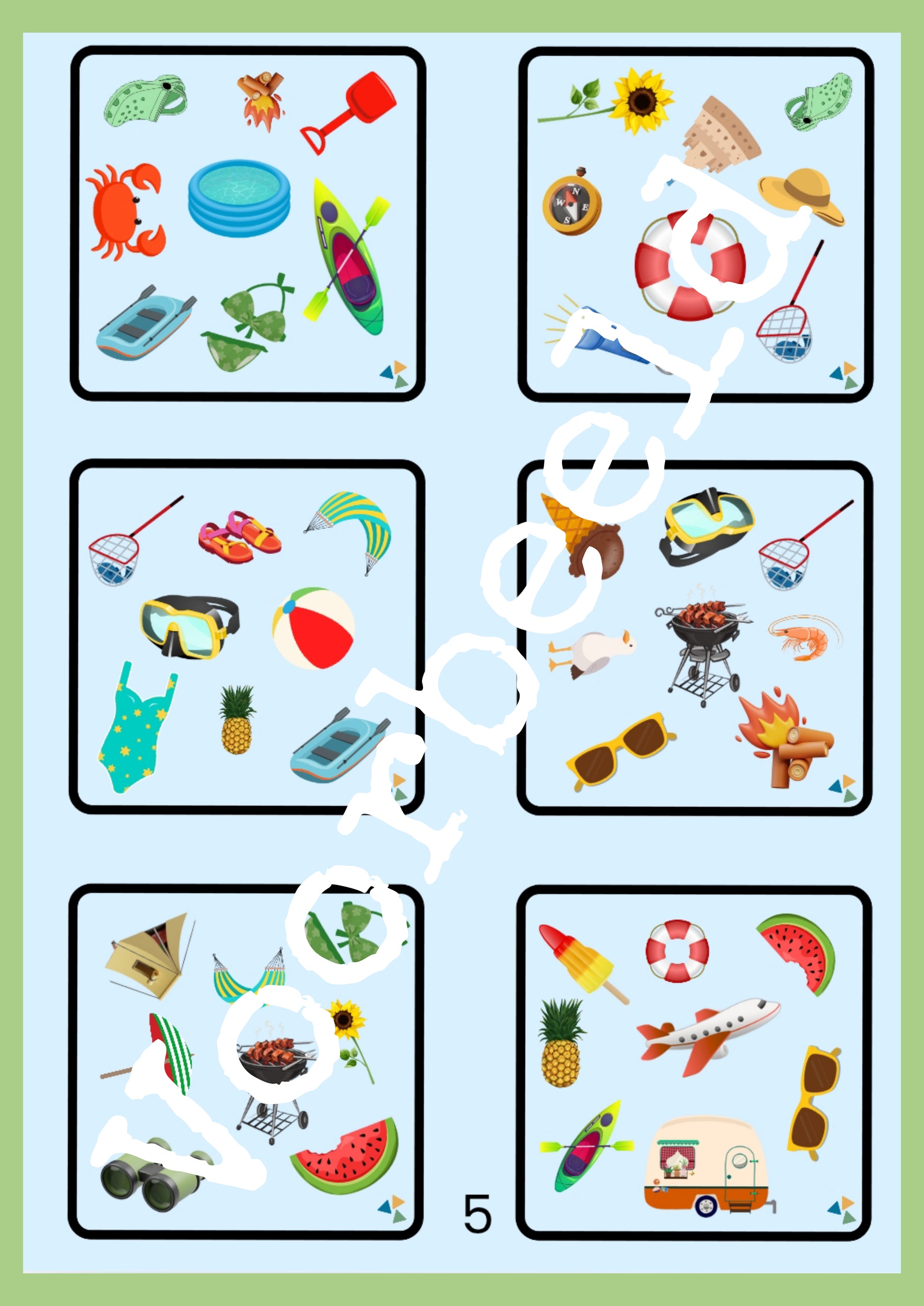 thema zomer dobble kleuters en meertalige kinderen, de themahoek, themahoek