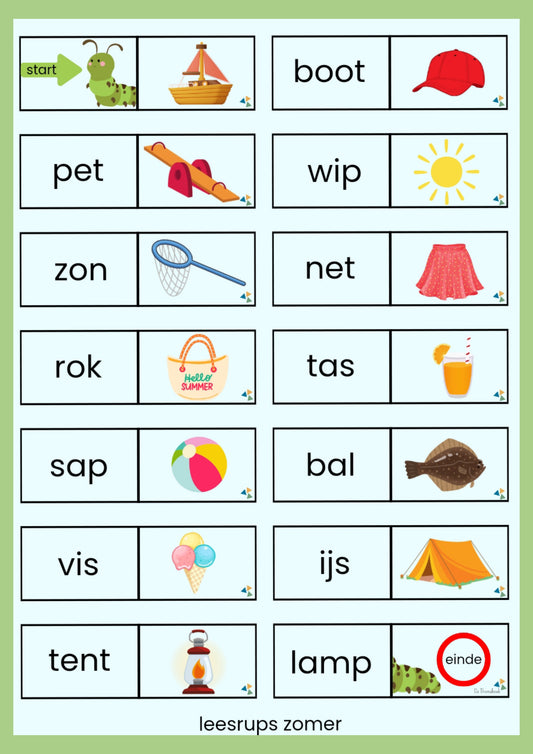 thema zomer leesrups, aanvankelijk lezen, kleuters, groep 1/2 , de themahoek, themahoek