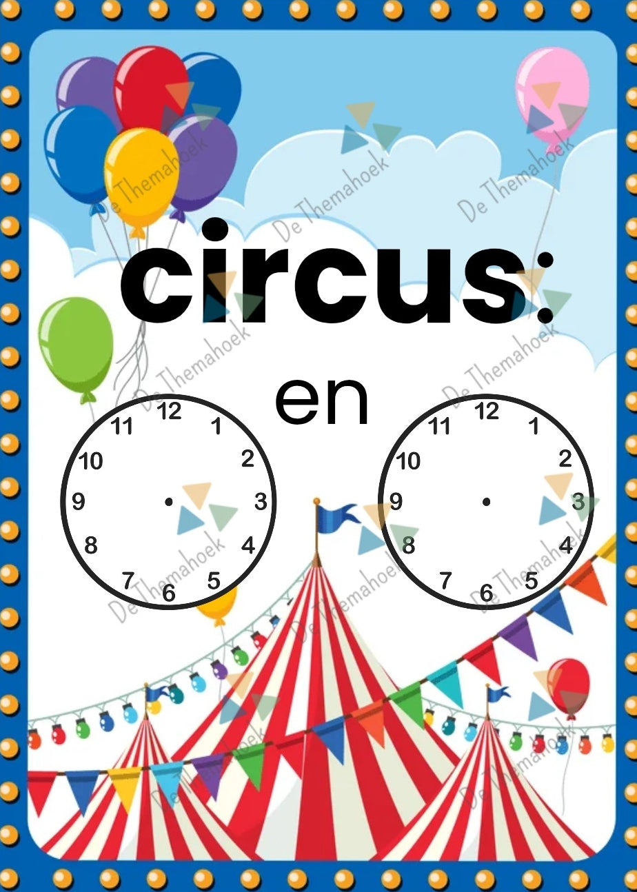 thema circus, kleuters, rekenen, groep 1/2, geld, themahoek circus, speelgeld circus, tellen, cijferherkenning, spelhoek, getalrij, cijferkaarten, telkaarten, de themahoek, rekenbegrippen, rollenkaartjes, thema spot on, circusvoorstelling