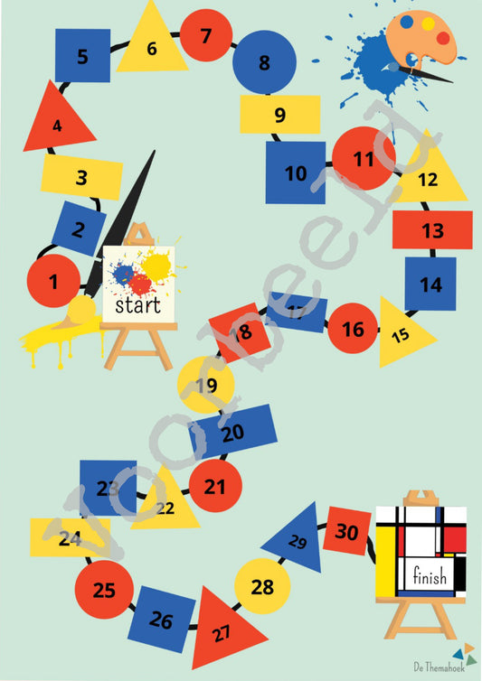 thema kunst spel  vormen en kleuren kleuters en groep 1/2  de themahoek