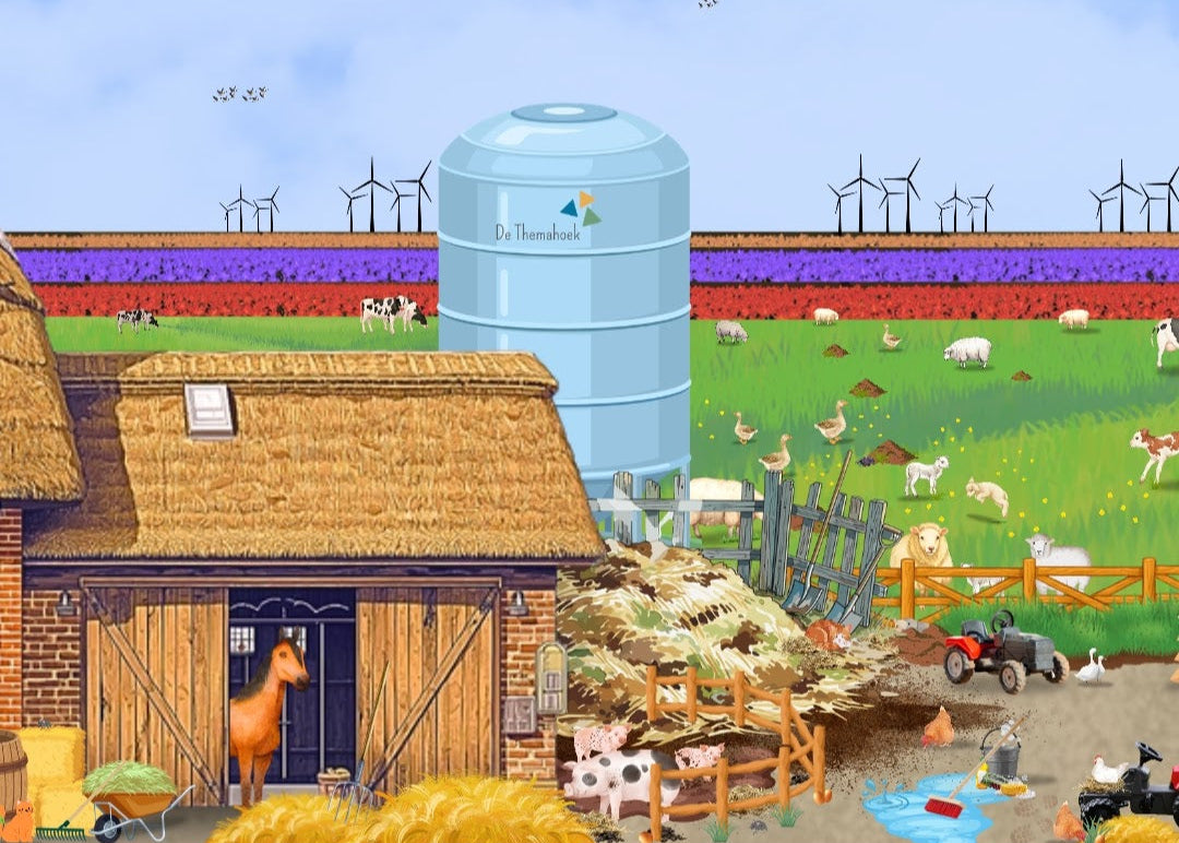 verteltafel, kleuters, groep 1/2, thema boerderij, op de boerderij, thema lente, spel, spelhoek, themahoek boerderij, de themahoek, woordenschat, nt2 onderwijs, houten poppetjes lente, boerderijdieren