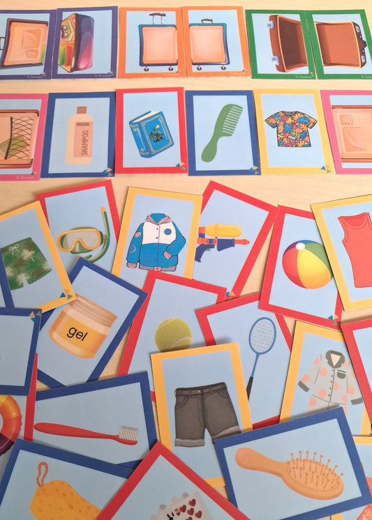 woordenschat, kleuters, spel, thema vakantie, thema op reis, thema zomer, thema camping, groep 1/2, lotto, krokoloko, koffergogo, koffer inpakken, nt2 onderwijs, spel taalontwikkeling, de themahoek, thema kleuters