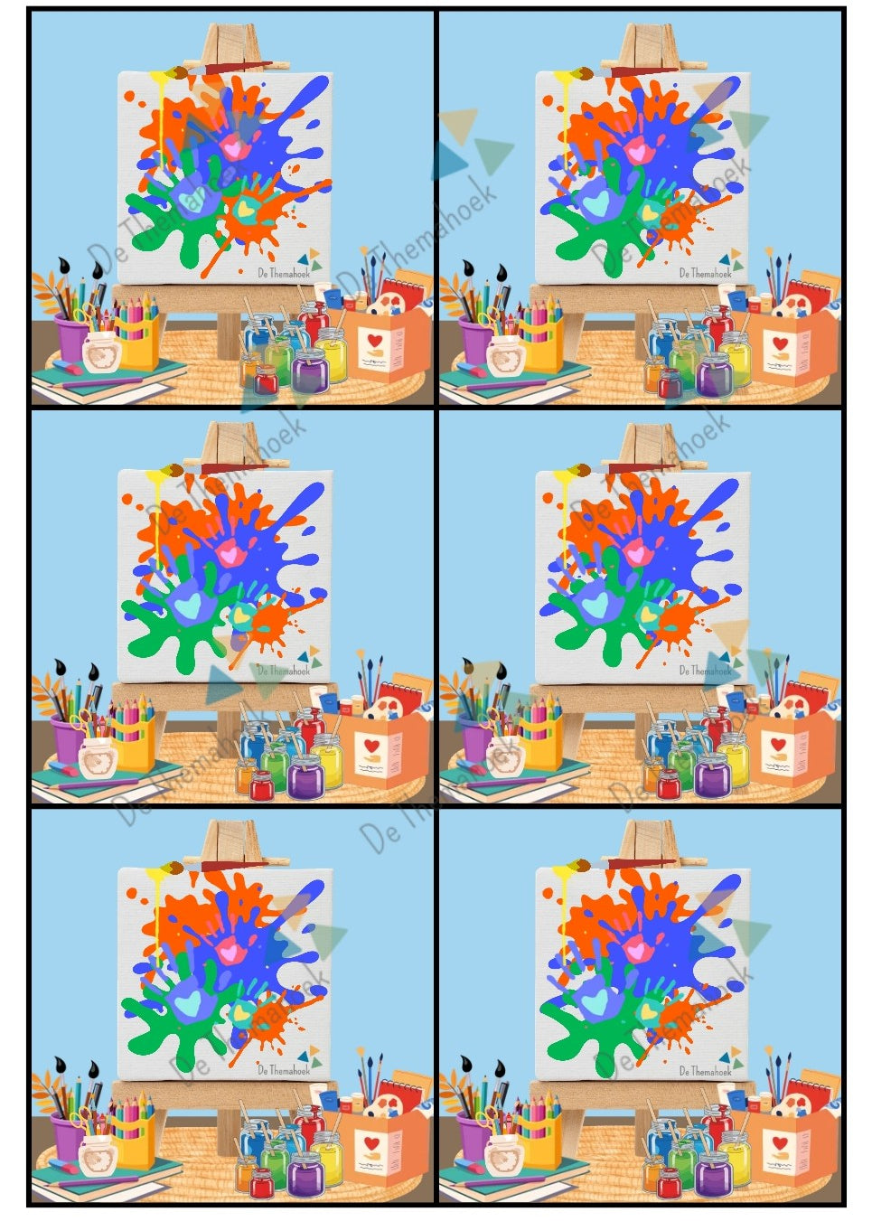thema kunst, zaklampspel, thema museum, groep 1/2, kleuters, themahoek kunst, de themahoek, spel thema kunst, woordenschat, cijferherkenning, letterkennis, spel, inloop