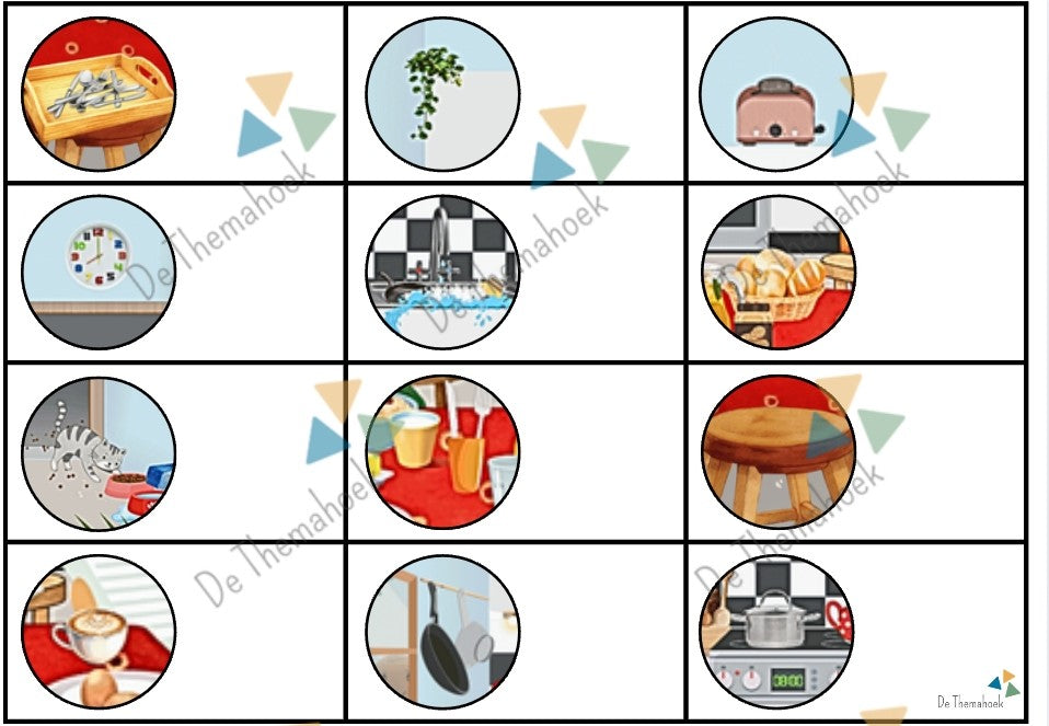 zaklamspel, thema huis, thema mijn huis, thema hier woon ik, kleuters, groep 1/2, woordenschat, letterherkenning, de themahoek, themahoek, huishoek, aanvankelijk lezen, spel